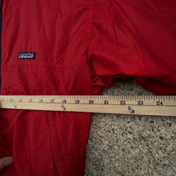 Patagonia Men's Full Zip Windbreaker Rain Jacket Red Medium Pockets w Logo Adult - Picture 5 of 16